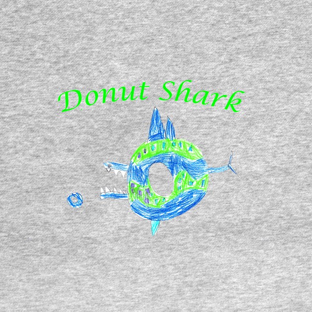 Donut Shark Kid Drawing by Kids’ Drawings 